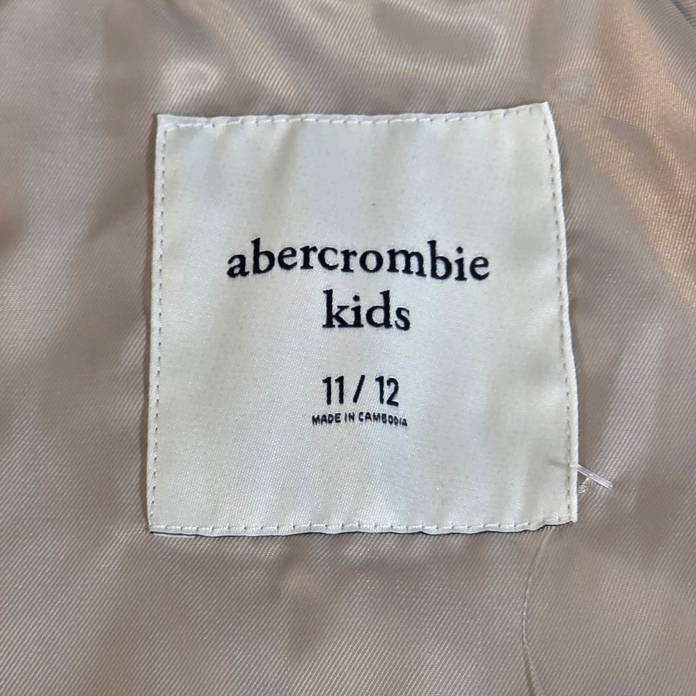 Abercrombie Kids Tan Faux Fur Jacket Size 11/12 Beige Plush Coat